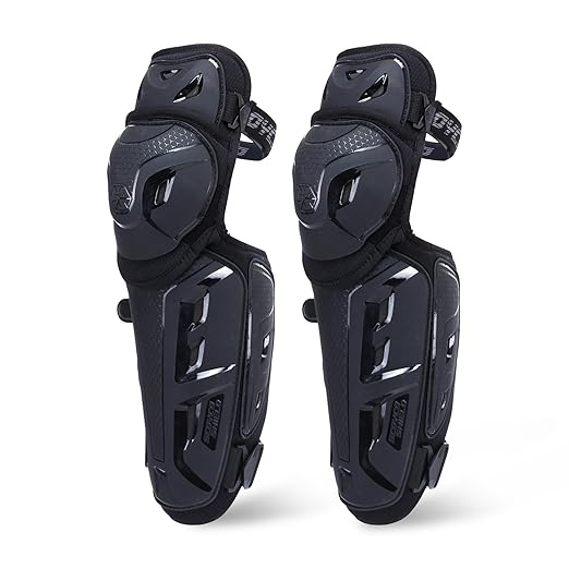 Scoyco Motorcycle Knee Shin Guards for Men - CE Level 1 Motocross Knee Pads Protective Gear with 45°-180° Knee Flexibility Design and Adjustable Elastic Band
