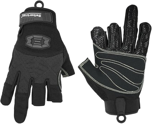 Seibertron Full or Half Finger Padded Palm Lightweight Breathable Climbing Rope Gloves for Climbers, Rock Climbing, Rescue, Adventure, Sailing, Kayaking, Outdoor Sports