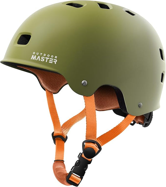 OutdoorMaster Skateboard Cycling Helmet - Two Removable Liners Ventilation Multi-Sport Scooter Roller Skate Inline Skating Rollerblading for Kids, Youth & Adults