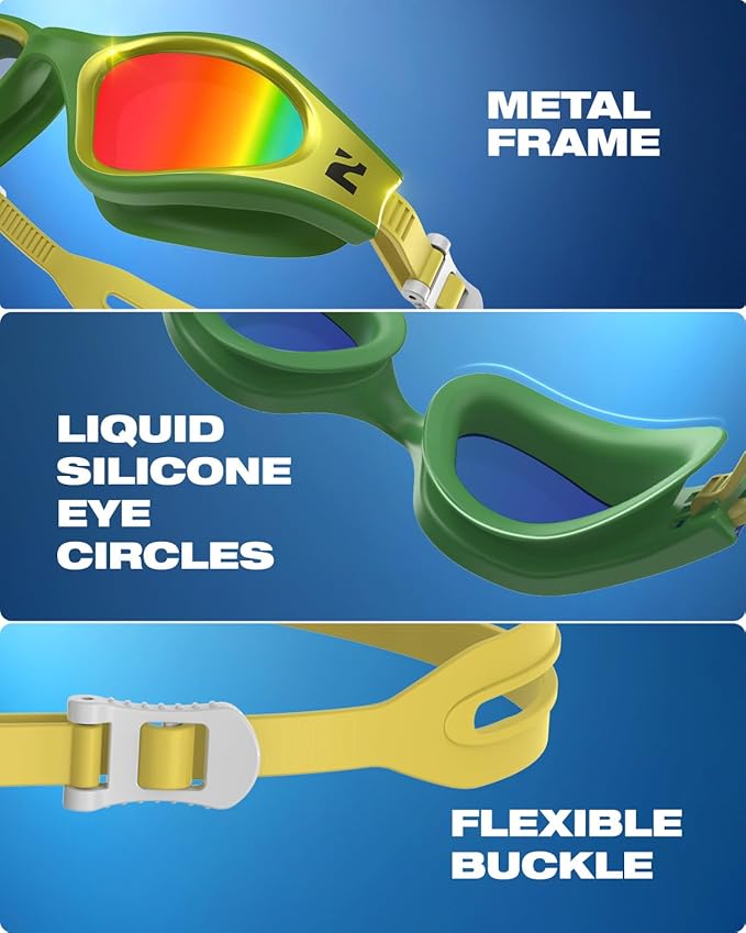 ZIONOR G1 Nava Super Anti-Fog Unisex Swim Goggles Mirror/Bright Smoke Lens