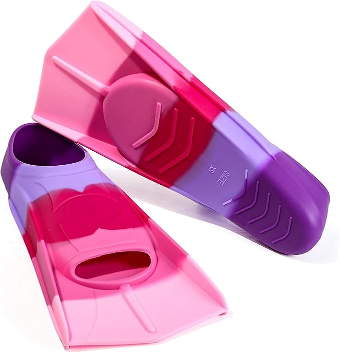 Kids Swim Fins,Short Kids Fins Youth Swimming Flippers for Lap Swimming Training for Children Girls Boys Beginners