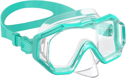 W WSTOO Kids Swim Goggles with Nose Cover,Snorkel Diving Swimming Mask for Youth 5-15,HD 3-Window Wide Vision Anti-Shattered Lens Anti-Fog&Leak
