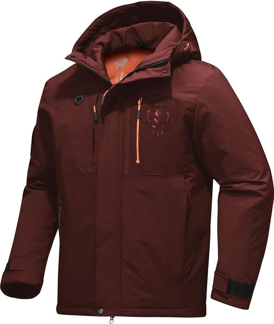 Men's Winter Jacket Waterproof Ski Snow Coat Windproof Snowboard Hooded Raincoats with Warm Graphene lining