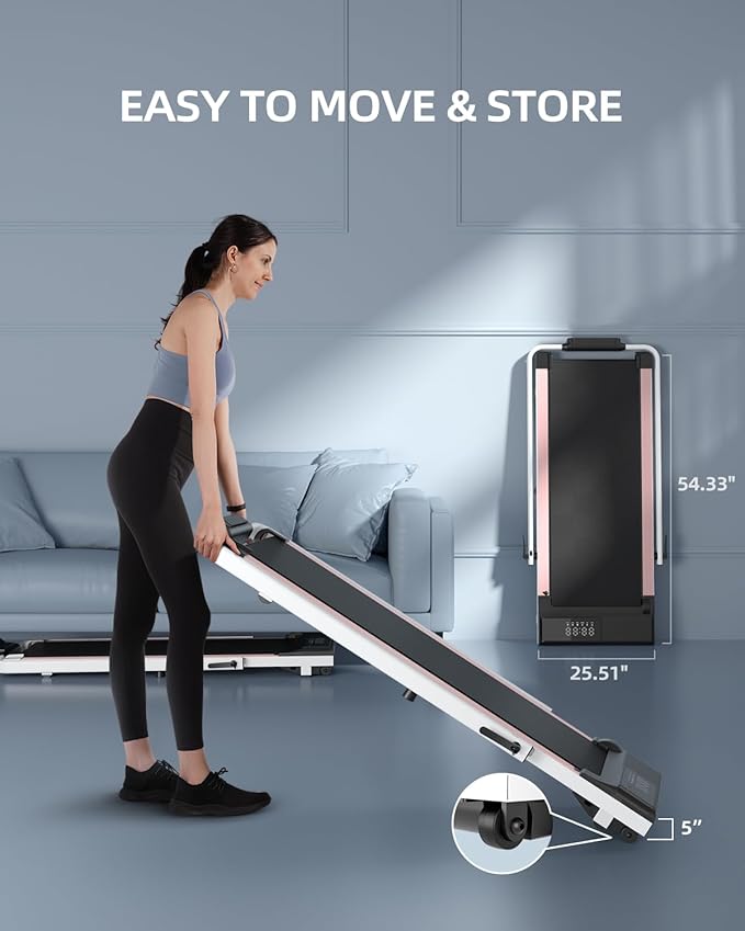 Walking Pad Treadmill with Handle Bar 3.0 HP Foldable Treadmills 300LBS Capacity Folding Walking Pad 3 in 1 Under Desk Treadmill Remote Control with APP