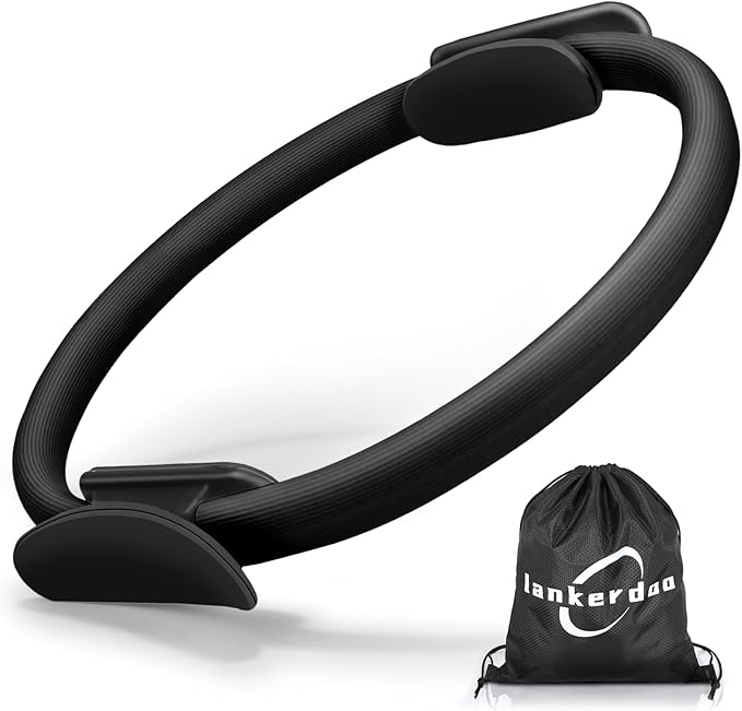 Pilates Ring Fitness Circle 14" Yoga Rings Magic Circle with Dual Padded Handles for Toning Arms, Thighs/Legs & Core，Home Exercise Equipment ﻿