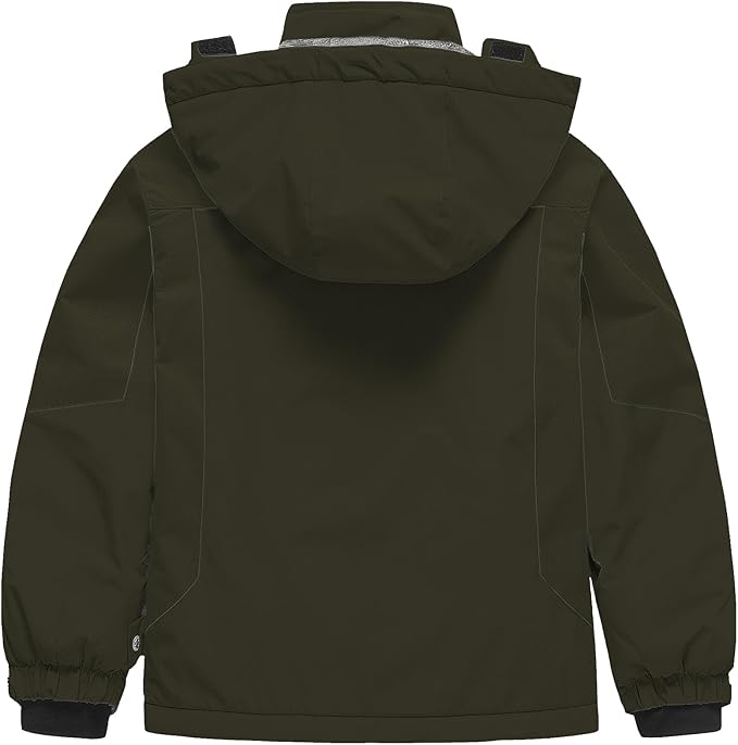 Pursky Boy's Waterproof Ski Jacket Kids Winter Snow Coats Fleece Raincoats Parka