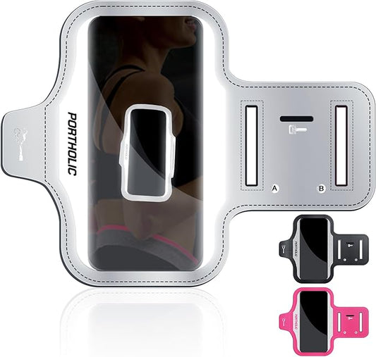 PORTHOLIC 2025 Running Armband Water Resistant Sports Phone Holder Case with Extension Strap, Key Card Slot Up to 6.9" Phone for iPhone 17/16/15/14/13 Plus Air Pro Max XR/XS, Galaxy S25/24/S10