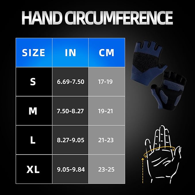 Cycling Gloves for Men Women, Half Finger Bike Gloves for Biking, Gym, Weight Lifting, Rowing, Riding, Outdoor Sports