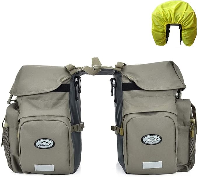ZTZ Bike Bags for Bicycles Rear Rack, Waterproof Rear Bike Rack Bag with Rain Cover and Reflective Trim