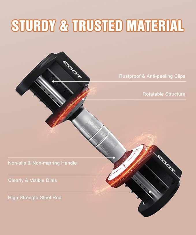 Adjustable Dumbbells Set/Single, 12.5LB/22.5LB/55LB 5 in 1 Free Adjustable Dumbbell Set with Anti-Slip Handle & Rainbow-colored Weight Plates for Home Gym, Weight Set for Women Men