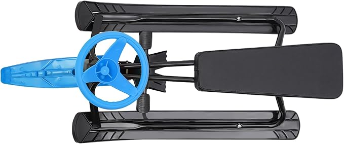Snow Racer Sled, Ski Sled Slider Board with Steering Wheel, Twin Brakes, Anti-Slip Pedal, Snow Sled for Kids