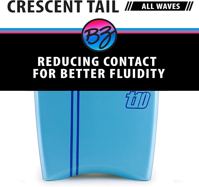 BZ BodyBoards - T-10 Progressive Series Bodyboard - HDPE Slick - Crescent Tail - PHUZION Core - 8lb Deck