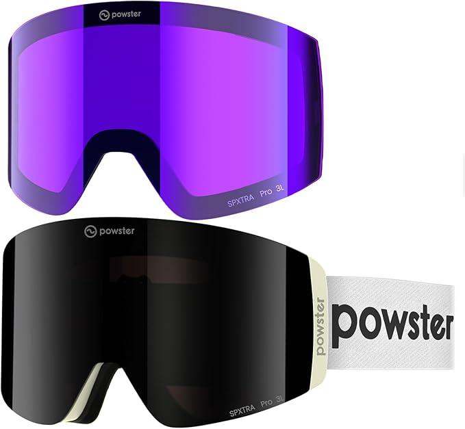 Ski Goggles Snow OTG Snowboard Goggles Magnetic Interchangeable Lens Frameless UV Protection Anti-fog mobile Skating
