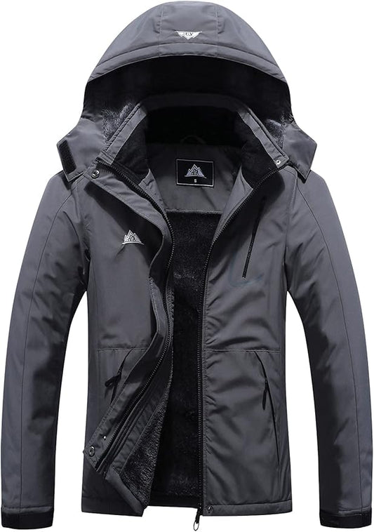 MOERDENG Women's Waterproof Ski Jacket Warm Winter Coat Outdoor Windbreaker Hiking Snowboarding Jacket