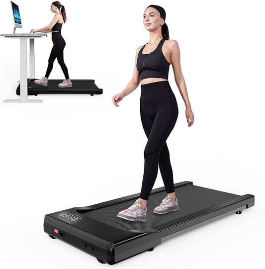 SupeRun Walking Pad, Under Desk Treadmill, 3 in 1 Portable Treadmill with Remote Control LED Display, 2.5 HP Quiet Walking Jogging Machine for Office Home Use, 300 Lbs Capacity