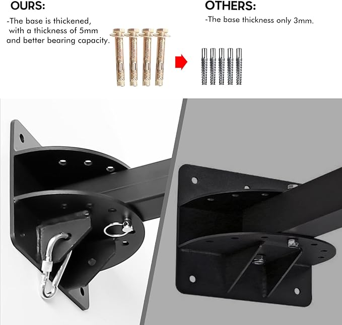 Wall Mount Heavy Bag Hanger, Heavy Duty Punching Bag Stand, Adjustable Heavy-Duty Boxing Bag Wall Bracket for Home or Gym, for Kickboxing Bag, Muay Thai Bag (Supports up to 900Ib)