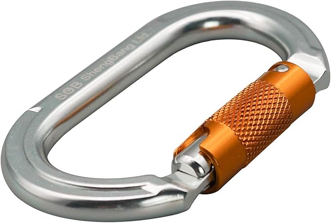 SOB Auto Locking Climbing Carabiner Clips,Heavy Duty Asymmetrical Carabiner Connector Used for Rappelling Gear Rescue Outdoor Projects Dog Leash