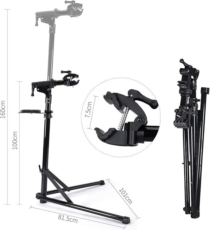CXWXC Bike Repair Stand -Shop Home Bicycle Mechanic Maintenance Rack- Bike Workstands for Mountain Bike and Road Bike (rs100) (Black)