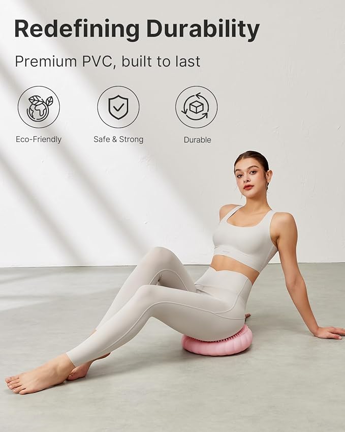 Wobble Cushion-Stability Wiggle Seat with Pump,Balance Disc for Yoga Core Training, Posture Correction, Sensory Focus, Wobble Seat for Office or Classroom Use