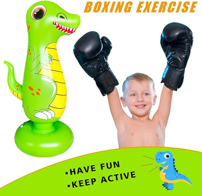 Punching Bag for Kids, Free Standing Boxing Bag for Bounce Back Focus Punching Bag for Practicing Karate, Taekwondo, De-Stress Boxing Bag for Kids.