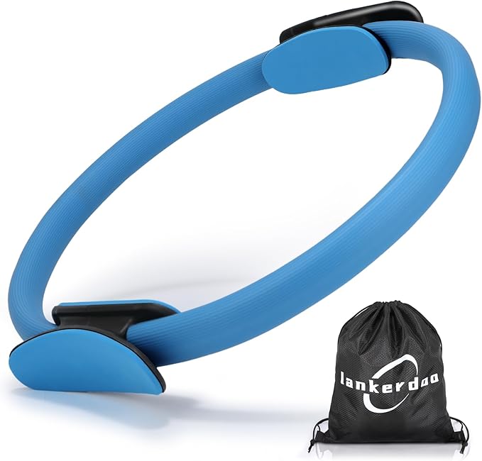 Pilates Ring Fitness Circle 14" Yoga Rings Magic Circle with Dual Padded Handles for Toning Arms, Thighs/Legs & Core，Home Exercise Equipment ﻿