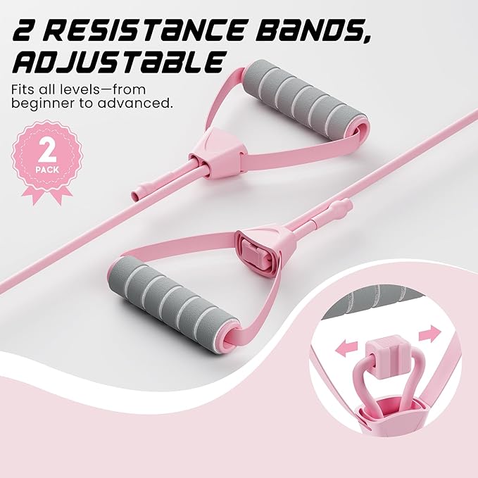 Pilates Equipment, Pilates Board - Multifunctional Pilates Reformer, Reformer Pilates Machine with Reps,Kcal & Timer Display, Home Pilates Kit with Resistance Bands - Workout Sets for Women