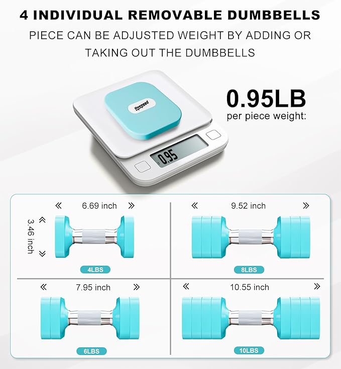 15LB 20LB 50LB Adjustable Dumbbell Set Free Weights Dumbbells Set for Women Men Hand Weights Sets Adjust Dumbbell Weight Sets for Home Gym Exercise Workout Strength Training Equipments