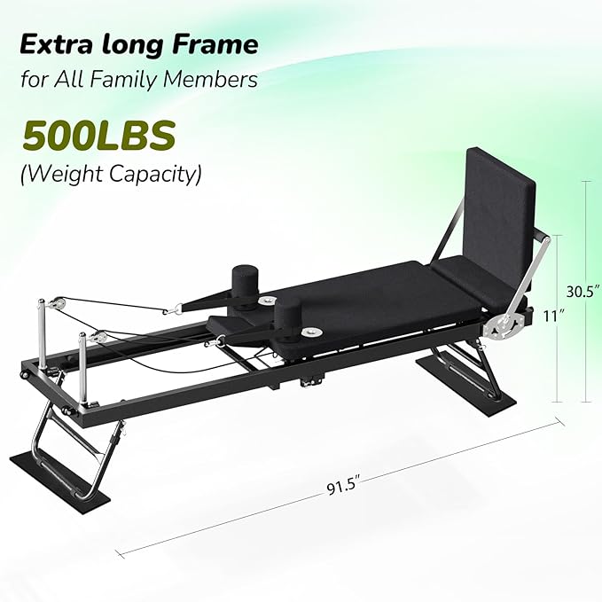 Pilates Reformer, Foldable Reformer Pilates Machine, Pilates Equipment for Home Women Use Gym Workout & Advanced and Beginners Users, Up to 400 lbs Weight Capacity Reformers