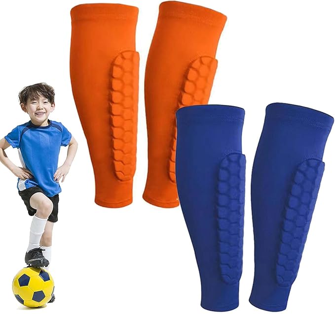 Shin Defender Shin Guards Kids 2 Pair, Shindefender Shin Guards Soccer, with Honeycomb Pads, for Soccer Kids Youth Adult