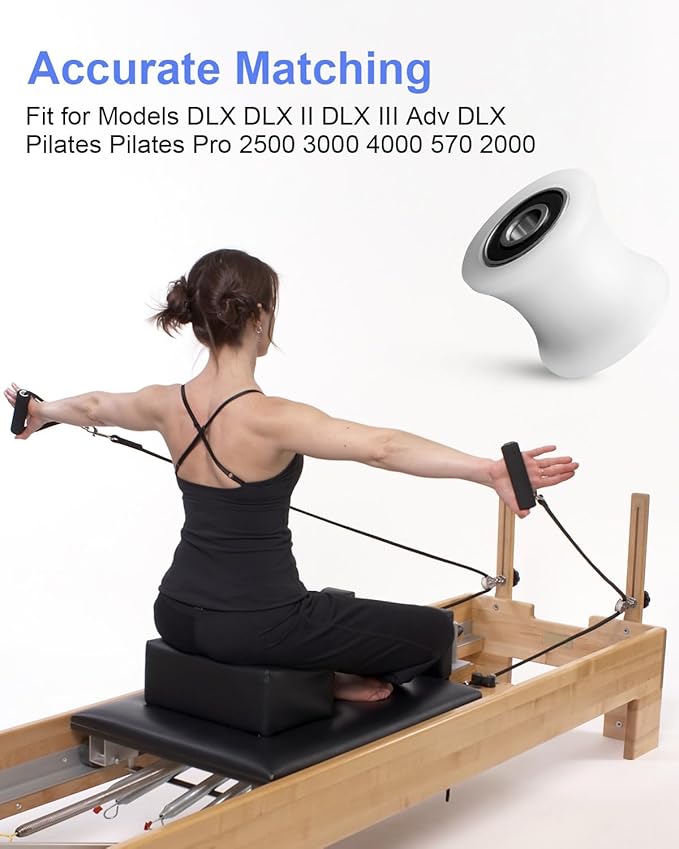 Total Trainer Rollers Wheels Set of 4 Fit for Models DLX DLX II DLX III Adv DLX Pilates Pilates Pro 2500 3000 4000 570 2000, White