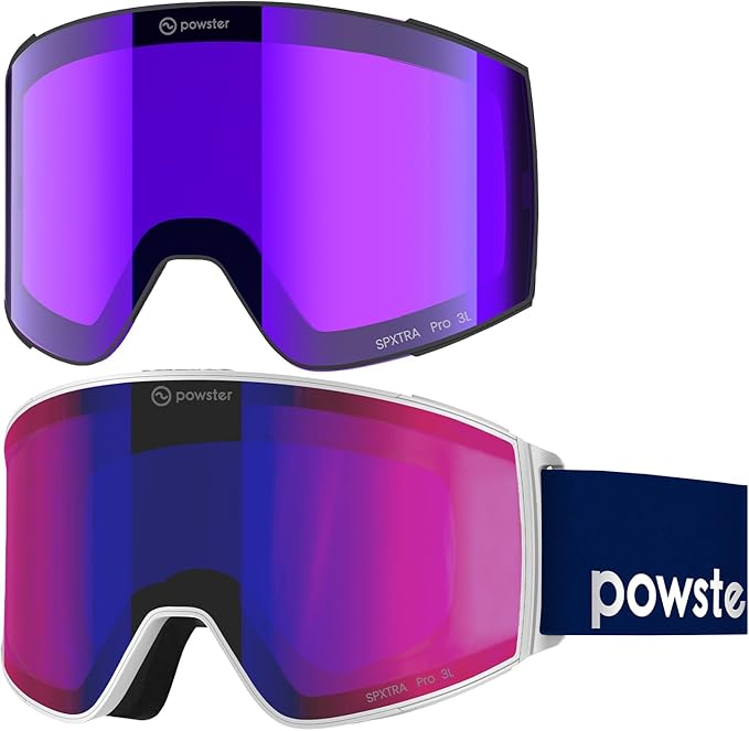 Ski Goggles Snow OTG Snowboard Goggles Magnetic Interchangeable Lens Frameless UV Protection Anti-fog mobile Skating