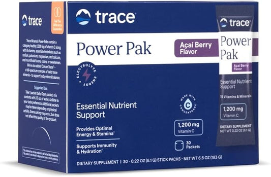 Trace Minerals Research Electrolyte Power Pak Acai Berry, 32 Count, 0.31 Ounce