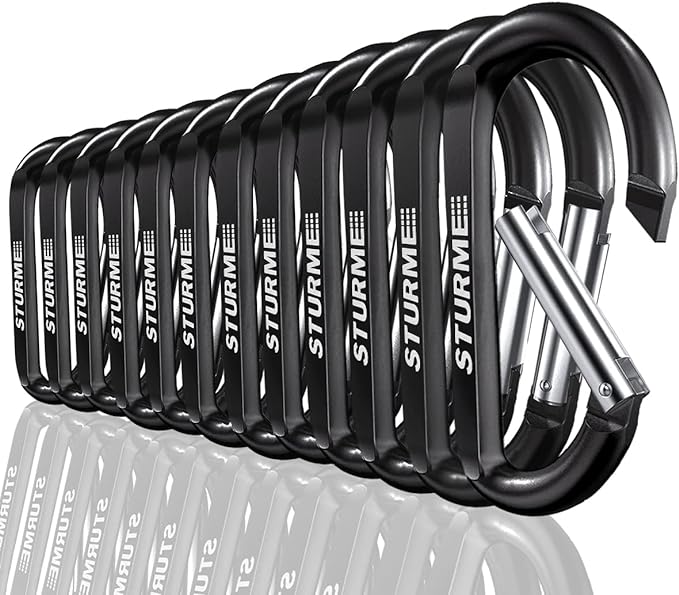 STURME 12pcs Carabiner Clip 3" Small Durable Carabiner Keychain Carabeaner Hooks