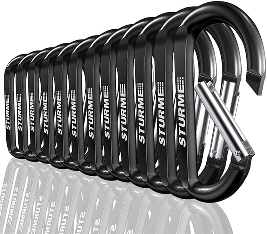 STURME 12pcs Carabiner Clip 3" Small Durable Carabiner Keychain Carabeaner Hooks
