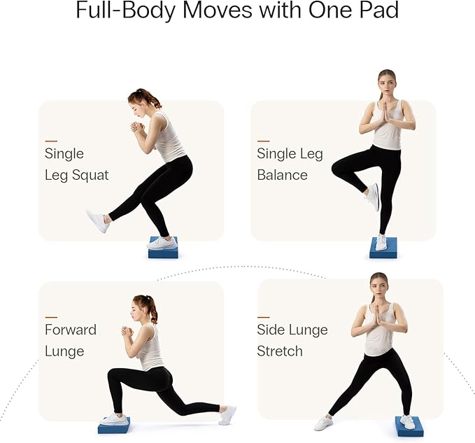 StrongTek 2-in-1 Non-Slip Balance Pad - High-Density Foam Cushion, Supportive Exercise Mat & Knee Pad for Core Training, Yoga, Pilates, Physical Therapy, Stability Training, Stretching, and Rehab