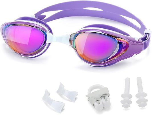 Nearsighted Swim Goggles, Shortsighted Optical Swimming Goggles No Leaking Anti Fog UV Protection for Adult Men Women