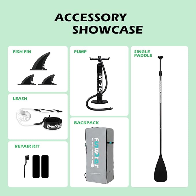 FunWater Inflatable Ultra-Light Stand Up Paddle Board for All Skill Levels with Premium SUP Paddleboard Accessories,Non-Slip Comfort Deck for Youth & Adults