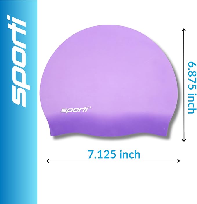 Sporti Silicone Swim Cap for Kids, Unisex Youth Swimming Cap, Protection Bathing Caps for Your Children, Aged 2-10