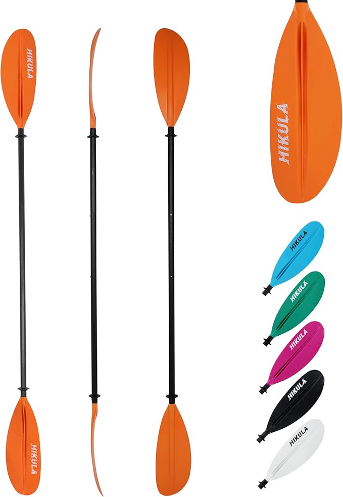 Kayak Paddle Aluminum Shaft Paddle with Nylon Blades, Floating Adjustable Kayaking Oars, 3 Piece, 220-240cm/86-94 Inches,Black/Rose/Teal/Black/Orange/Grey