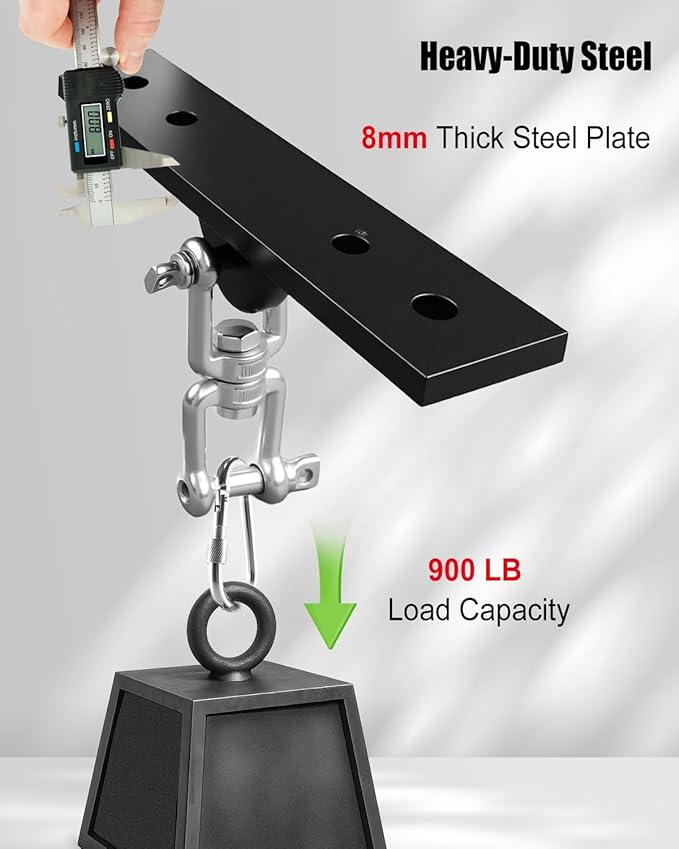 Punching Bag Hanger, Heavy Bag Stand for Punching Bag/Aerial Yoga/Hammock/Sandbag/Swing Chair, 360° Swivel Wall Mount Ceiling Hook – Heavy-Duty Boxing Bag Mount (900LB Capacity)