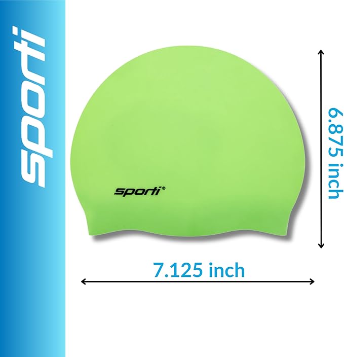 Sporti Silicone Swim Cap for Kids, Unisex Youth Swimming Cap, Protection Bathing Caps for Your Children, Aged 2-10