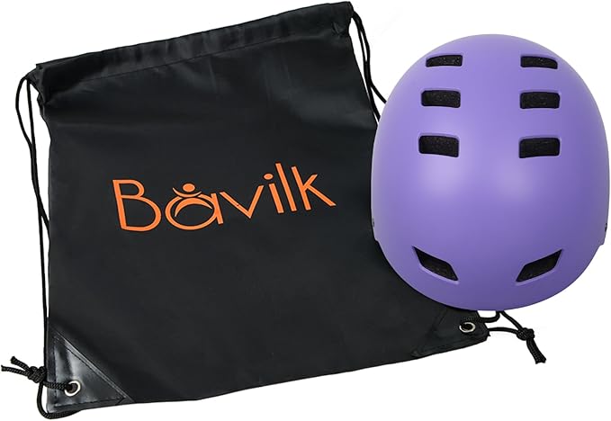 Bike Helmet 3 Sizes for Teenager Kids Youth Adults,Bavilk Skateboard Helmet Adjustable Multi-Sport Bicycle Cycling Scooter Roller Skate Inline Skating Rollerblading for Girls Boys Women Men Teen