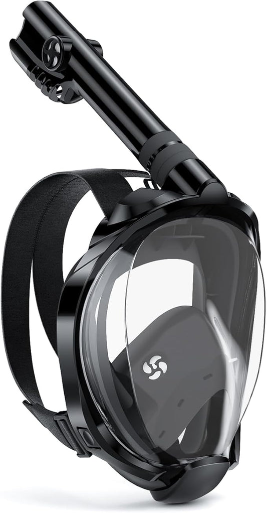 W WSTOO Full Face Snorkel Mask Adults,Suitable for Beginners Dry Top Snorkeling Gear,Can Your Mouth or Nose to Breathe,180 Degrees Panoramic View,Anti-Fog Anti-Leak,Summer Travel and Vacationing Gifts