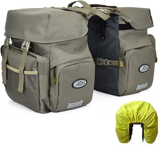 ZTZ Bike Bags for Bicycles Rear Rack, Waterproof Rear Bike Rack Bag with Rain Cover and Reflective Trim