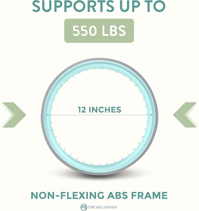 UpCircleSeven Back Roller & Yoga Wheel - Relieve Lower & Upper Back Pain & Stiffness - Therapeutically Stretch, Mobilize & Decompress Your Spine - Increase Mobility, Flexibility & Alignment