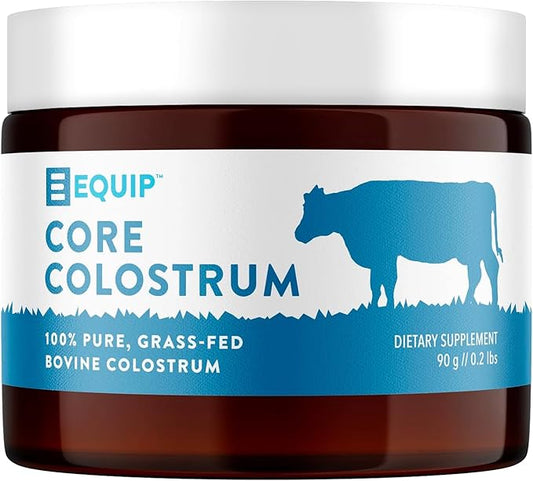 Equip Foods Core Bovine Colostrum Powder - 3,000mg Grass Fed Colostrum Supplement - Gut Health, Immunity, Recovery Lactoferrin Supplements - Keto Friendly Bovine Colostrum, 30 Servings, Unflavored