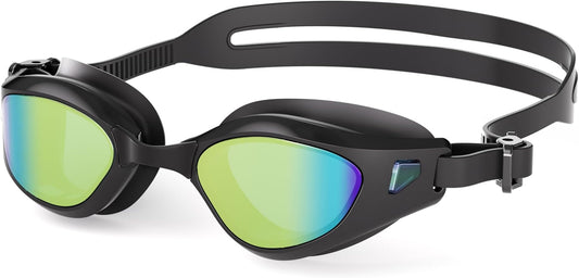 Swimming Goggles, No Leaking Swim Pool Goggles for Adults with Fog-Resistant, UV-Blocking Lenses for Men Women Youth