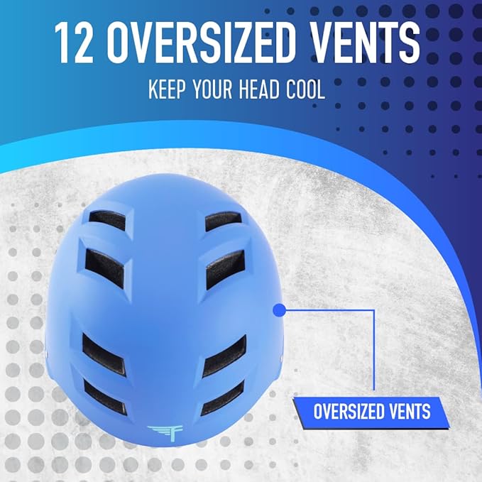 Flybar Bike Helmet- Multi Sport Dual Certified Adjustable Dial, Lightweight Skateboard Helmet, Roller Skating, Pogo, Electric Scooter, Snowboard, Boys and Girls Kids- Adults Helmets