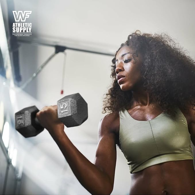 WF Athletic Supply 200Lb Dumbbell Set, 10-30Lb Dumbbell Set with Two-Tier Storage Rack for Muscle Toning, Strength Building & Weight Loss - Multiple Choices Available