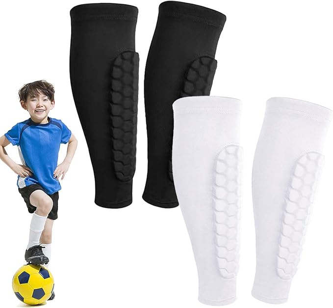 Shin Defender Shin Guards Kids 2 Pair, Shindefender Shin Guards Soccer, with Honeycomb Pads, for Soccer Kids Youth Adult
